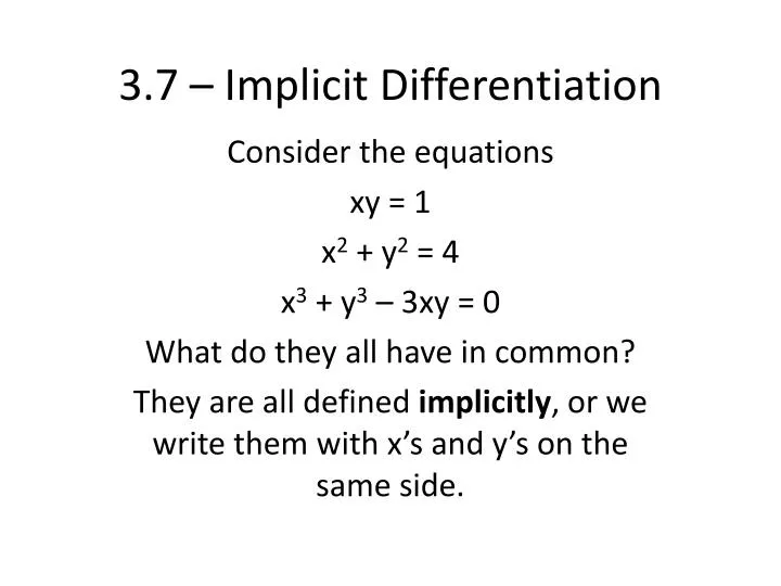 3 7 implicit differentiation