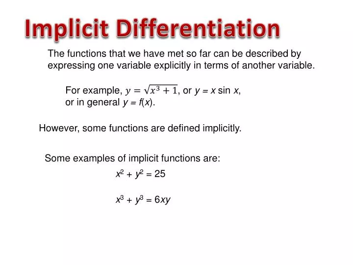 implicit differentiation formula