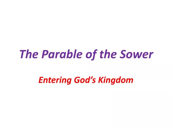 the parable of the sower