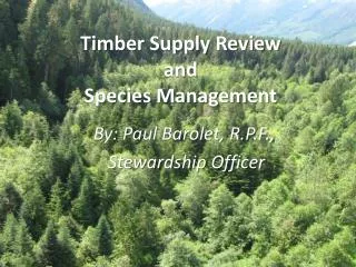 Timber Supply Review and Species Management