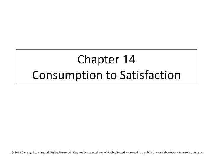 chapter 14 consumption to satisfaction