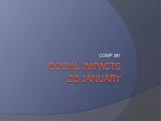 social impacts 26 January