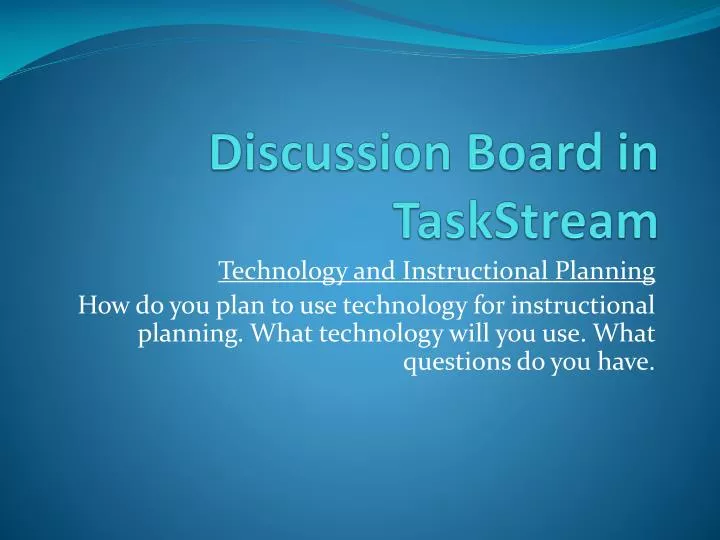 discussion board in taskstream
