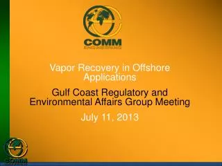 Vapor Recovery in Offshore Applications