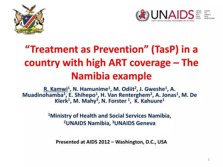 treatment as prevention tasp in a country with high art coverage the namibia example