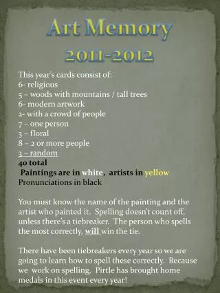 Art Memory 2011-2012