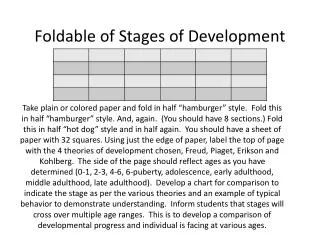 foldable of stages of development