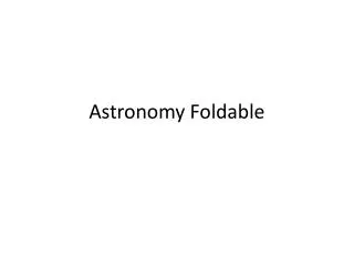 Astronomy Foldable