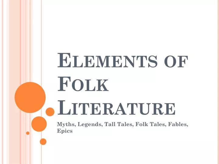 elements of folk literature