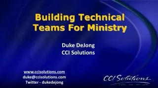 Duke DeJong CCI Solutions