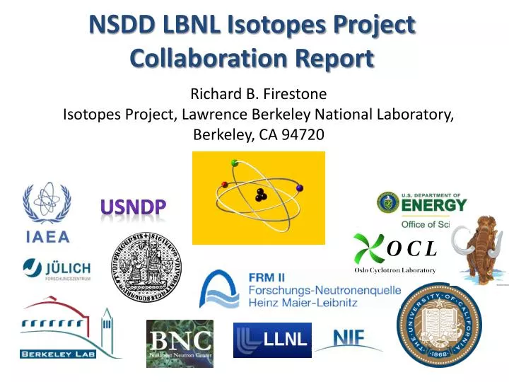 nsdd lbnl isotopes project collaboration report