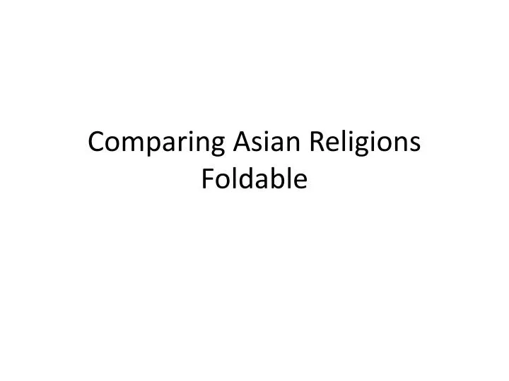 comparing asian religions foldable