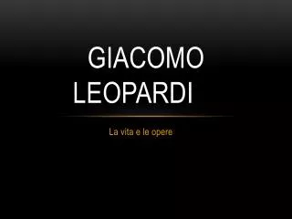 giacomo leopardi