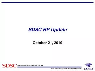 SDSC RP Update