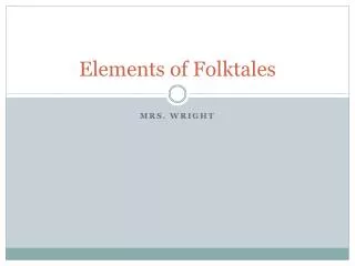 elements of folktales
