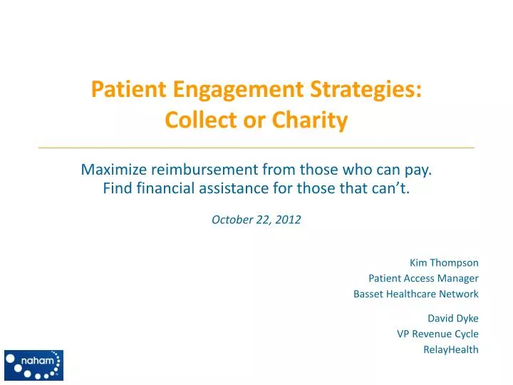 patient engagement strategies collect or charity