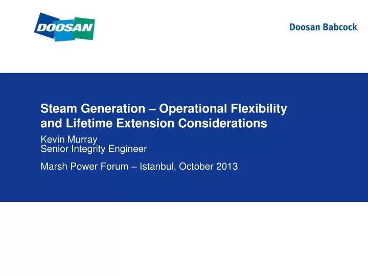 steam generation operational flexibility and lifetime extension considerations