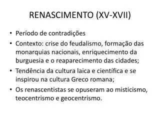 renascimento xv xvii