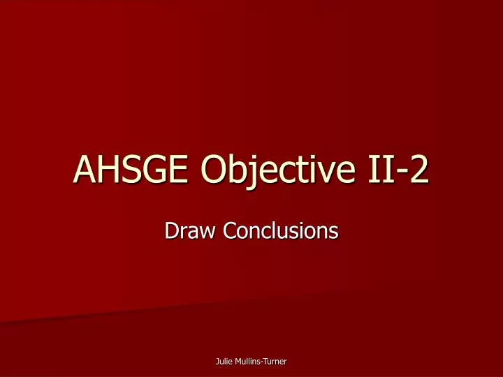ahsge objective ii 2