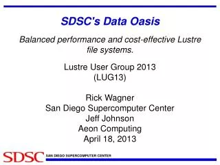 SDSC's Data Oasis