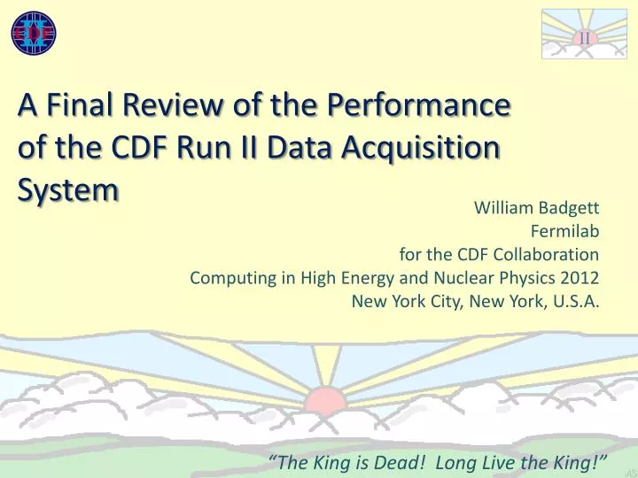 a final review of the performance of the cdf run ii data acquisition system