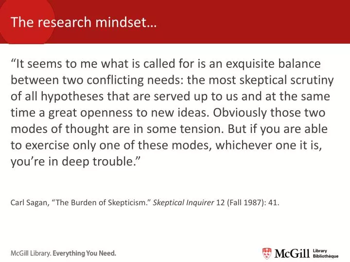 the research mindset