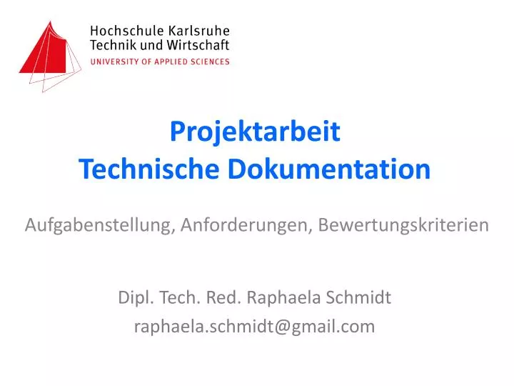 projektarbeit technische dokumentation