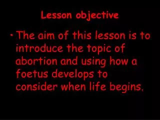 Lesson objective