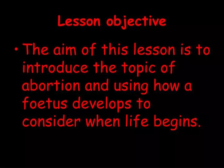 lesson objective