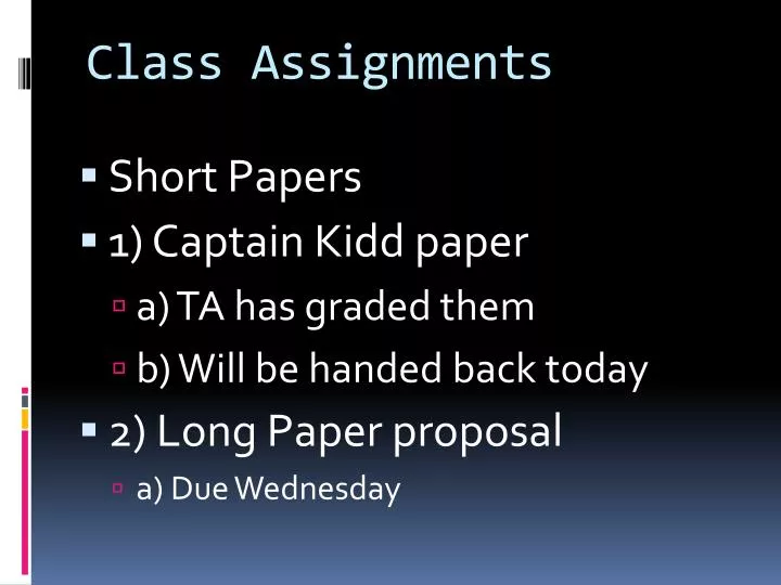 class assignments