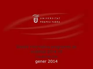 Sessió informativa programes de mobilitat 2014-15 gener 2014
