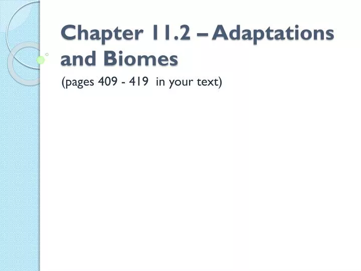 chapter 11 2 adaptations and biomes