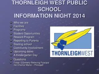 THORNLEIGH WEST PUBLIC SCHOOL INFORMATION NIGHT 2014