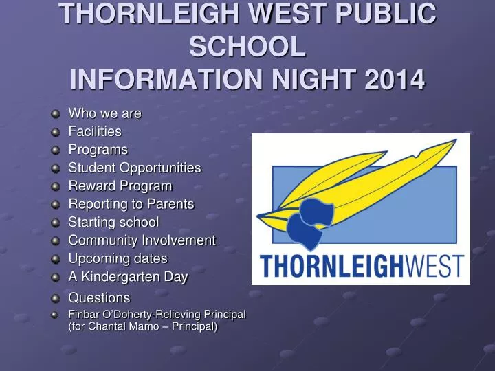 thornleigh west public school information night 2014
