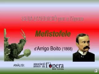 GUIA D’AUDICIÓ per a l’òpera Mefistofele d’ Arrigo Boito (1868)