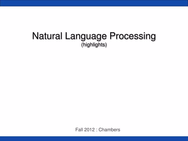 natural language processing highlights