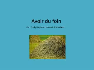 avoir du foin