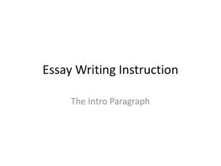 Essay Writing Instruction