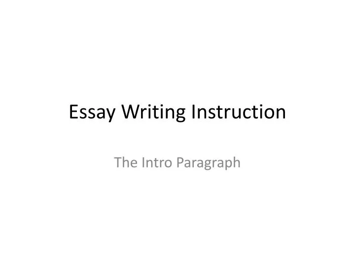 essay writing instruction