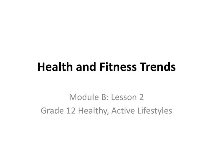 health and fitness trends