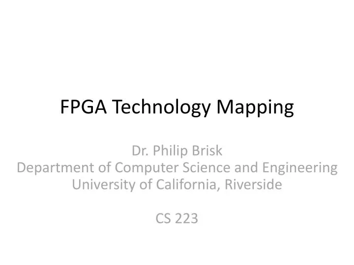 fpga technology mapping