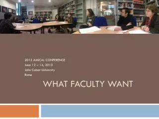 WHAT Faculty WANT