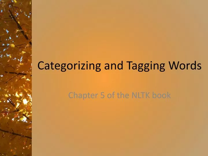categorizing and tagging words