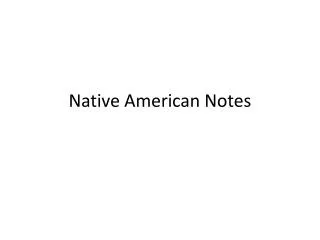 Native American Notes