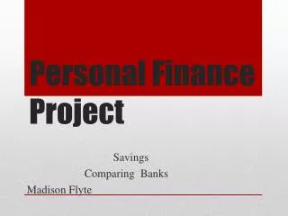 Personal Finance Project