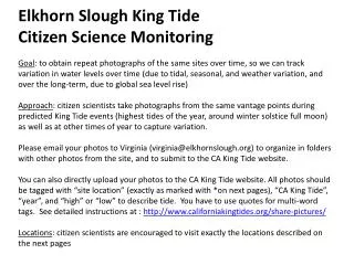 Elkhorn Slough King Tide Citizen Science Monitoring
