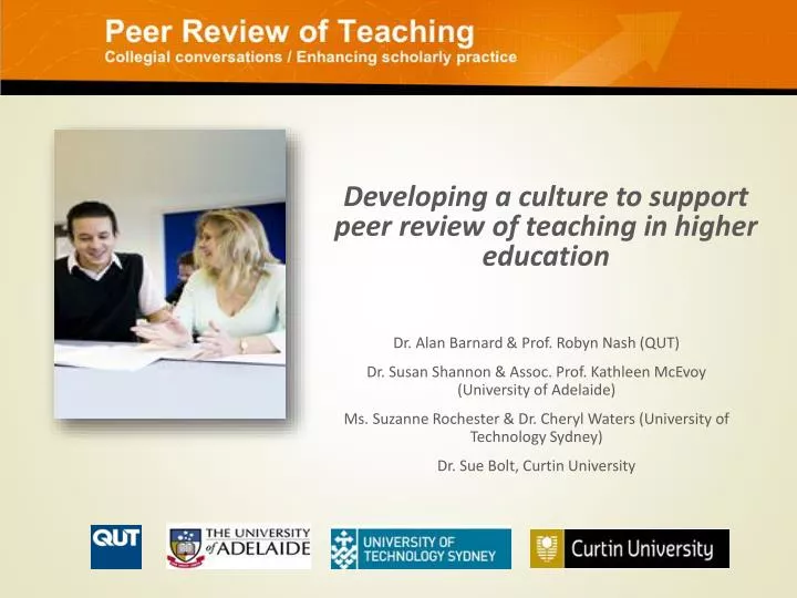 developing a culture to support peer review of teaching in higher education