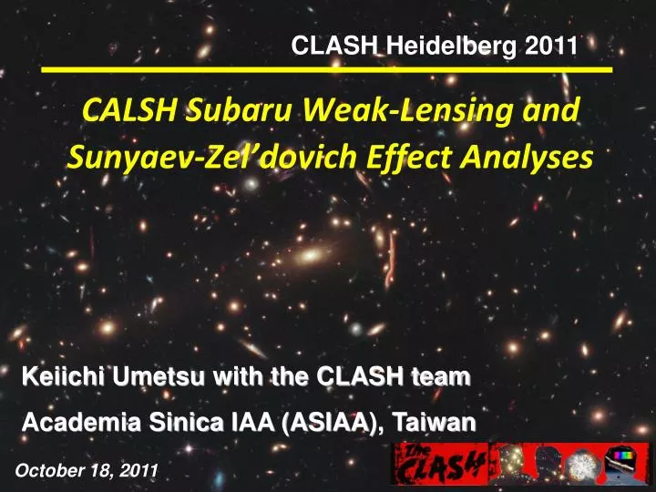 calsh subaru weak lensing and sunyaev zel dovich effect analyses