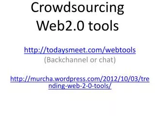 Crowdsourcing Web2.0 tools