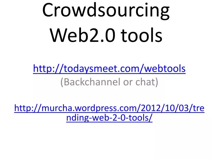 crowdsourcing web2 0 tools